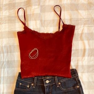 Maroon Silk Tank Top